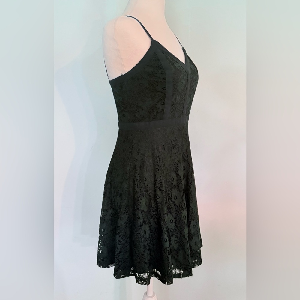 NWT, Xtraordinary, Green, Fit and Flare Lace Mini Dress, Juniors Size M - Picture 4 of 13